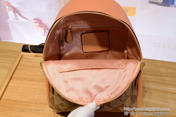 COACH蔻馳 28948 mini火烈鳥背包 pvc配手掌紋牛皮  Chz1283